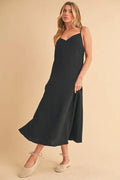 Aemi+Co Side Button Midi Cami Dress - Your Second Look