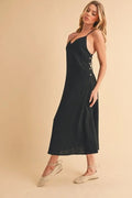 Aemi+Co Side Button Midi Cami Dress - Your Second Look