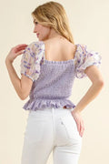 And The Why Embellishment Sleeve Smocked Top - Your Second Look