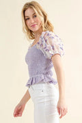 And The Why Embellishment Sleeve Smocked Top - Your Second Look
