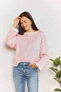 Angel Wings Contrast Detail Dropped Shoulder Knit Top - Your Second Look
