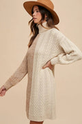 Annie Wear Color Block Turtleneck Sweater Dress - Your Second Look