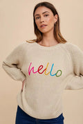 Annie Wear HELLO Embroidered Raglan Sleeve Sweater - Your Second Look
