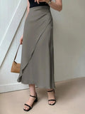Asymmetric Wrap Midi Skirt with Fluted Hem - Your Second Look