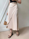 Asymmetric Wrap Midi Skirt with Fluted Hem - Your Second Look