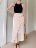 Asymmetric Wrap Midi Skirt with Fluted Hem - Your Second Look