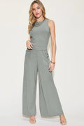 Basic Bae Full Size Ribbed Tank and Wide Leg Pants Set - Your Second Look