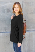 Basic Bae Full Size Round Neck Dropped Shoulder T-Shirt - Your Second Look