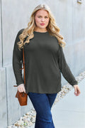 Basic Bae Full Size Round Neck Dropped Shoulder T-Shirt - Your Second Look