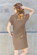 Basic Bae Full Size Round Neck Short Sleeve Dress with Pockets - Your Second Look