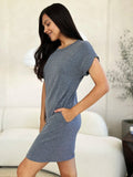 Basic Bae Full Size Round Neck Short Sleeve Dress with Pockets - Your Second Look