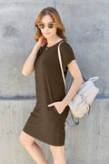 Basic Bae Full Size Round Neck Short Sleeve Dress with Pockets - Your Second Look