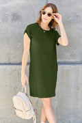 Basic Bae Full Size Round Neck Short Sleeve Dress with Pockets - Your Second Look