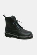 Beast Fashion Faux Leather Lace - Up Boots with Side Zipper - Your Second Look