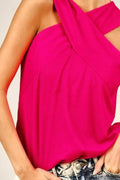 BiBi Cross Neck Top (fuchsia) - Your Second Look