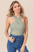 BiBi Cross Neck Top (sage) - Your Second Look