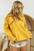 BiBi Flap Pockets Fleece Collared Sweatshirt - Your Second Look