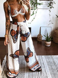 Boho Butterfly Print Top and Pants Set - Your Second Look