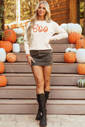 BOO Round Neck Long Sleeve Sweater - Your Second Look