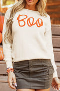 BOO Round Neck Long Sleeve Sweater - Your Second Look