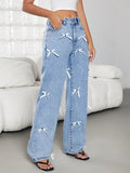 Bow Decor High Waist Wide Leg Jeans - Your Second Look