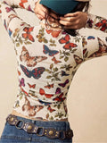 Butterfly Print Long Sleeve T-Shirt - Your Second Look