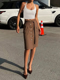 Button Detail Belted Cargo Skirt - Your Second Look