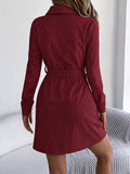 Button - Front Corduroy Shirt Dress - Your Second Look