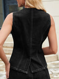 Button - Front Denim Vest Top - Your Second Look
