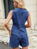 Button - Front Denim Vest Top - Your Second Look