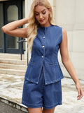 Button - Front Denim Vest Top - Your Second Look