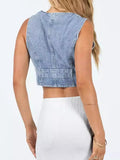 Button Up Sleeveless Denim Top - Your Second Look