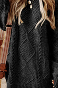 Cable - Knit Round Neck Sweater Dress - Your Second Look