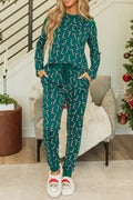 Candy Cane Top and Pants Lounge Set - Your Second Look