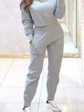 Casual Chic Cropped Sweatshirt and Jogger Set - Your Second Look