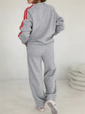 Casual Striped Sweatshirt and Pants Set - Your Second Look