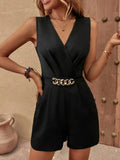 Chain Decor Romper with Pockets - Your Second Look