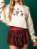 Christmas Sequin Cropped Sweatshirt - Your Second Look