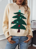 Christmas Tree Round Neck Raglan Sleeve Sweater - Your Second Look