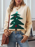 Christmas Tree Round Neck Raglan Sleeve Sweater - Your Second Look