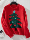 Christmas Tree Round Neck Raglan Sleeve Sweater - Your Second Look