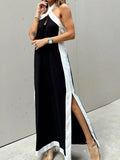 Contrast Halter Maxi Dress - Your Second Look