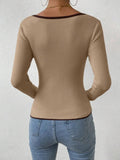 Contrast Trim Knit Top - Your Second Look