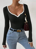 Contrast Trim Knit Top - Your Second Look