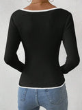 Contrast Trim Knit Top - Your Second Look