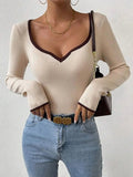 Contrast Trim Knit Top - Your Second Look