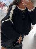 Cozy Contrast Stitching Sweater - Your Second Look