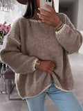 Cozy Contrast Stitching Sweater - Your Second Look