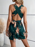 Crisscross Back Printed Romper - Your Second Look