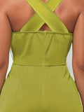Crisscross Back Solid Color Sleeveless Romper - Your Second Look